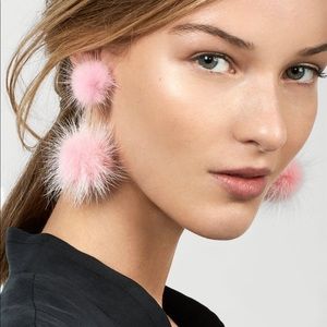 Bauble bar fluffy Pom Pom earrings